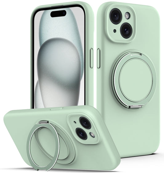 Liquid Silicone MagSafe Phone Case with Rotating Holder, For iPhone 15, For iPhone 14 Plus, For iPhone 14, For iPhone 14 Pro