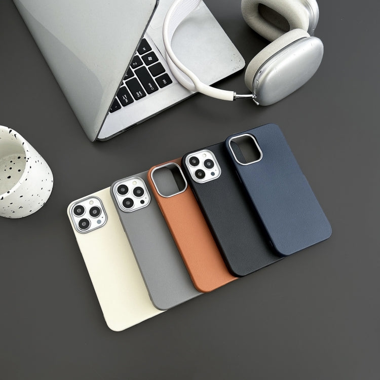 Litchi Pattern Silver Edge Camera Frame Material Phone Case, For iPhone 15 Pro Max, For iPhone 15 Pro, For iPhone 15 Plus, For iPhone 15