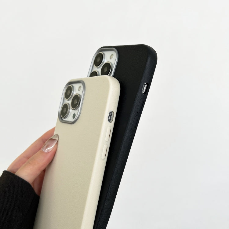 Litchi Pattern Silver Edge Camera Frame Material Phone Case, For iPhone 15 Pro Max, For iPhone 15 Pro, For iPhone 15 Plus, For iPhone 15