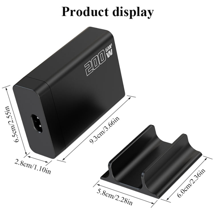 200W GaN 4 Type-C 2 USB Multi Ports Sharing Desktop Charger, US Plug, EU Plug, UK Plug, AU Plug