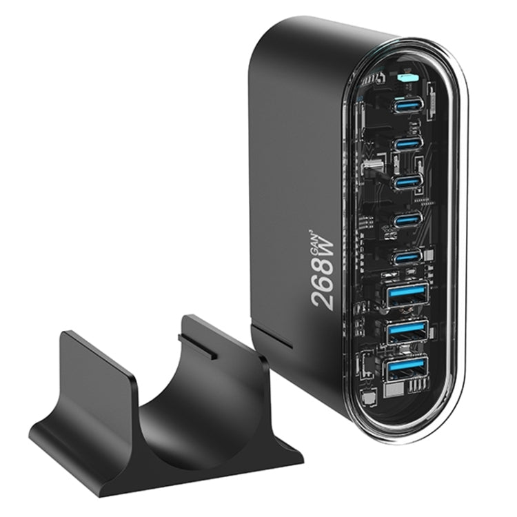 268W GaN 5 Type-C 3 USB Multi Ports Sharing Desktop Charger, US Plug, EU Plug, UK Plug, AU Plug