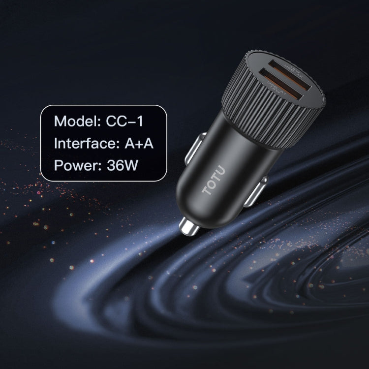 TOTU CC-1 36W Dual USB Ports Fast Charging Car Charger, CC-1