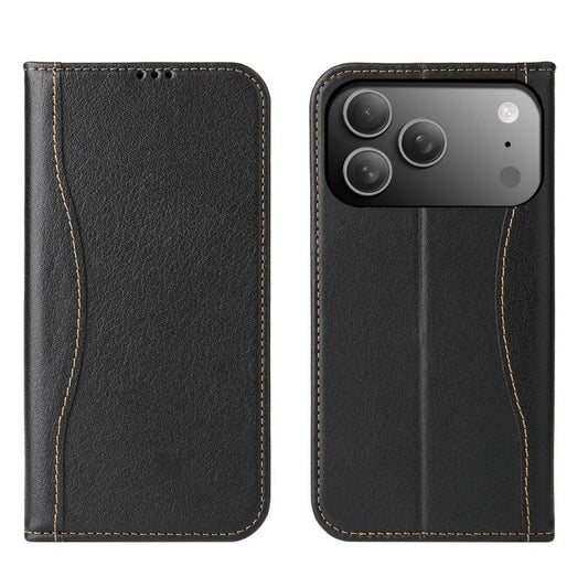 Fierre Shann Cowhide Leather Flip Leather Phone Case