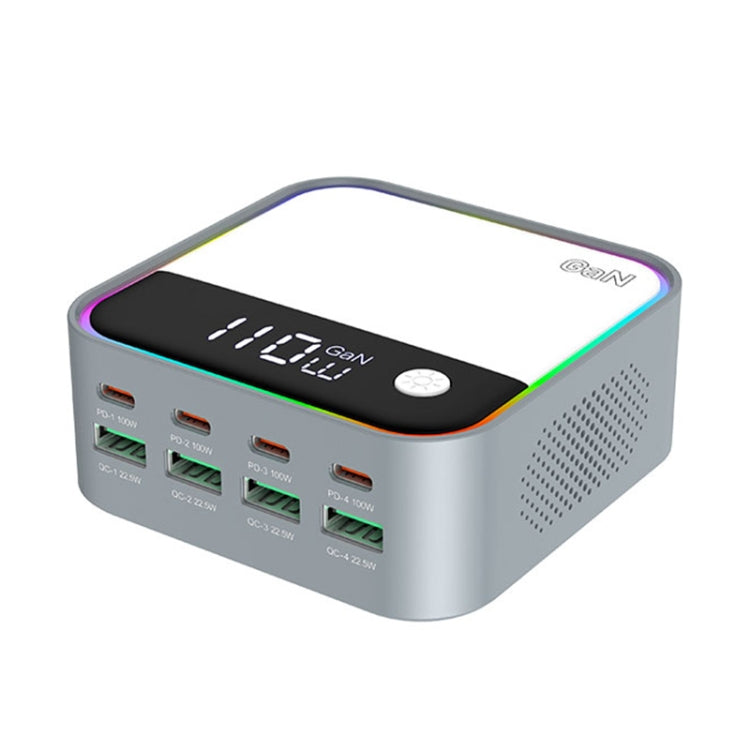 WLX-M8 120W Smart Digital Display Multi-Port Desktop Charger Dock Station, EU Plug, US Plug, UK Plug, AU Plug