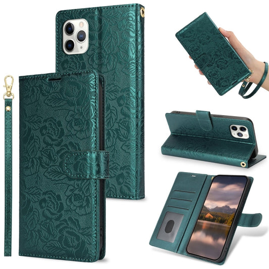 Peony Flowers Imprint Leather Phone Case, For iPhone 11 Pro, For iPhone X / XS, For iPhone XR, For iPhone XS Max