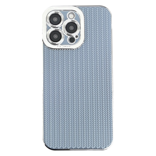 Electroplated Silver Edge Grain Texture TPU Phone Case, For iPhone 15 Pro Max, For iPhone 15 Pro, For iPhone 15 Plus, For iPhone 15