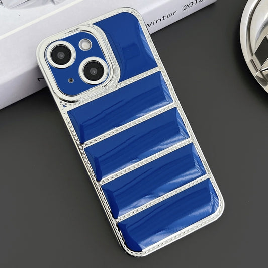 Electroplated Silver Edge Eiderdown TPU Phone Case, For iPhone 15 Plus, For iPhone 15, For iPhone 14 Plus