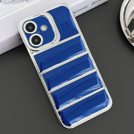 Electroplated Silver Edge Eiderdown TPU Phone Case, For iPhone 16, For iPhone 15 Pro Max, For iPhone 15 Pro