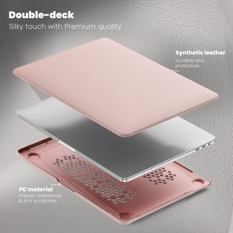 Business Magnetic Holder PC + PU Laptop Protective Case, For MacBook Pro 13.3 inch M1 A2338, For MacBook Pro 14 inch A2918 / A2992, For MacBook Air 13.6 inch A3113 / A2681, For MacBook Air 15.3 inch A3114 / A2941, For MacBook Pro 16.2 inch A2991 / A2485