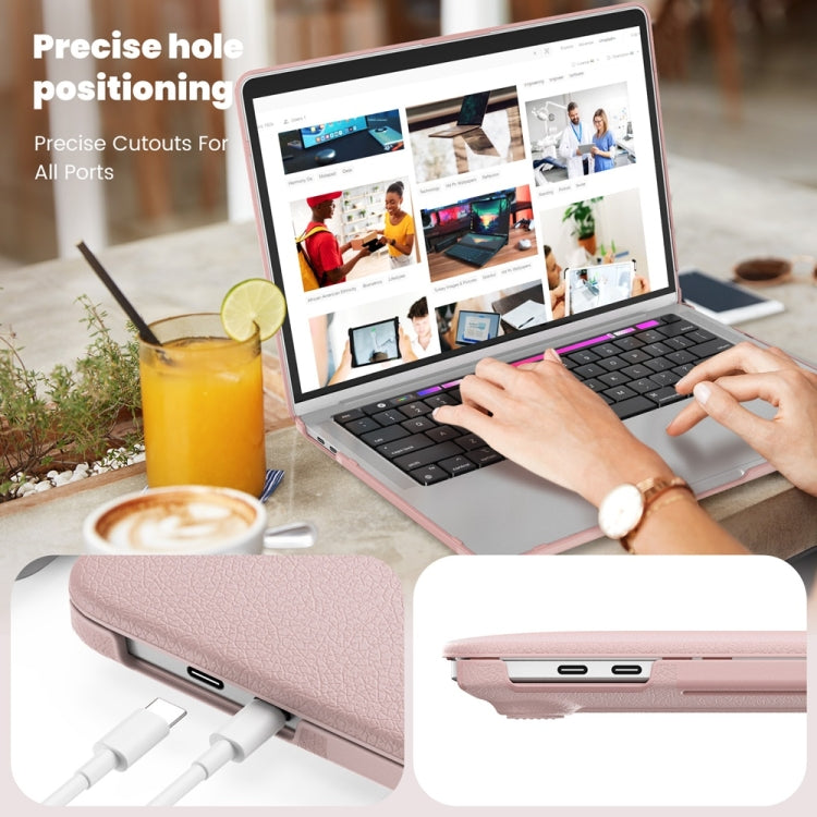 Business Magnetic Holder PC + PU Laptop Protective Case, For MacBook Pro 13.3 inch M1 A2338, For MacBook Pro 14 inch A2918 / A2992, For MacBook Air 13.6 inch A3113 / A2681, For MacBook Air 15.3 inch A3114 / A2941, For MacBook Pro 16.2 inch A2991 / A2485