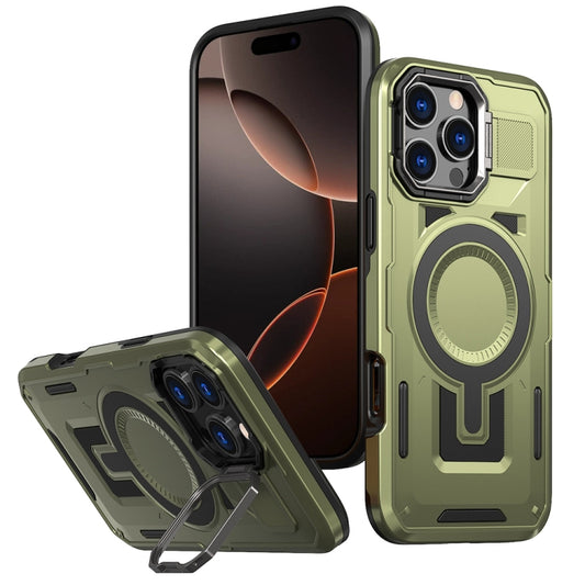 Shield Hollow Frame Holder MagSafe Phone Case, For iPhone 16 Pro Max, For iPhone 16 Pro, For iPhone 16 Plus
