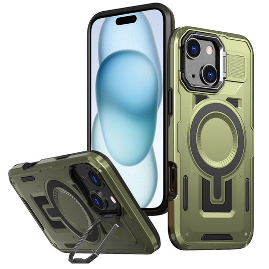 Shield Hollow Frame Holder MagSafe Phone Case, For iPhone 15 Plus, For iPhone 15, For iPhone 14 Plus