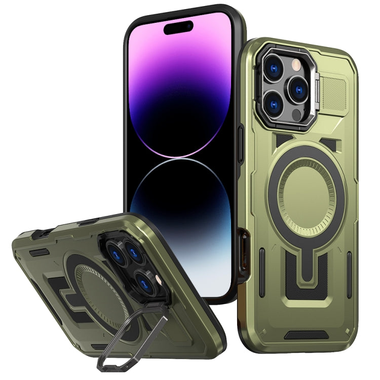 Shield Hollow Frame Holder MagSafe Phone Case, For iPhone 14, For iPhone 14 Pro, For iPhone 13 Pro Max
