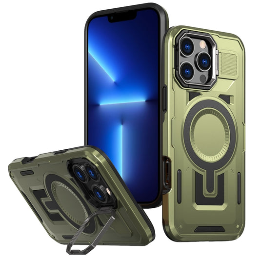 Shield Hollow Frame Holder MagSafe Phone Case, For iPhone 13 Pro, For iPhone 13, For iPhone 12 / 12 Pro