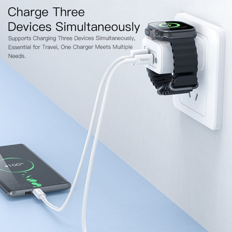 TOTUDESIGN UW128 23W USB-A to Type-C GaN Watch Fast Charging Travel Charger, US Plug, EU Plug, UK Plug