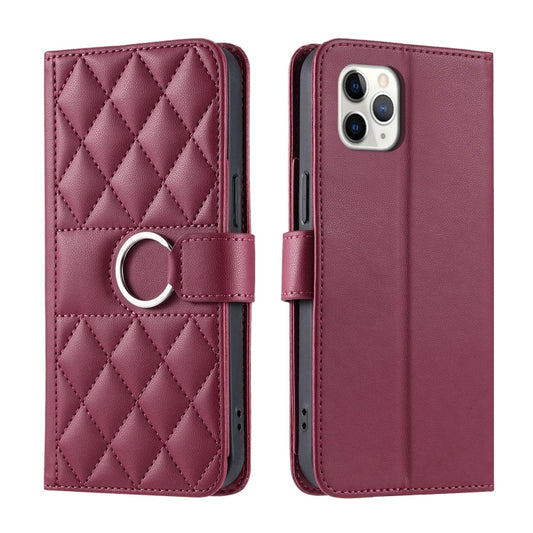 Ring Buckle Rhombic Leather Phone Case, For iPhone 11 Pro Max, For iPhone 11, For iPhone 11 Pro, For iPhone X / XS