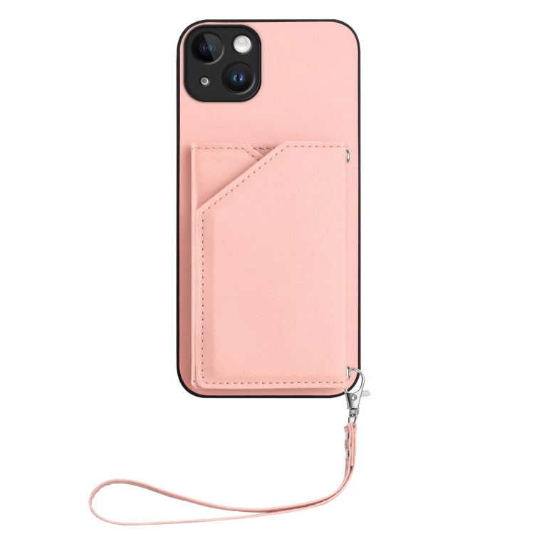 Skin Feel Four Card Slots Phone Case with Wrist Strap, For iPhone 14 Plus, For iPhone 14, For iPhone 14 Pro, For iPhone 14 Pro Max