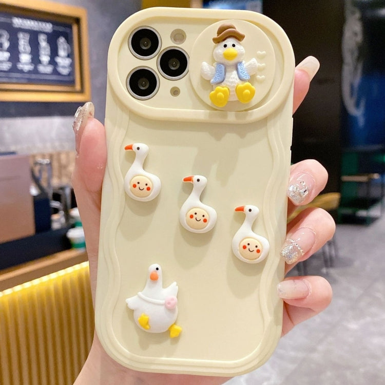 Creative 3D Duck Design Sliding Window Full Coverage Phone Case, For iPhone 12 Pro Max, For iPhone 12 Pro, For iPhone 11 Pro Max, For iPhone 11