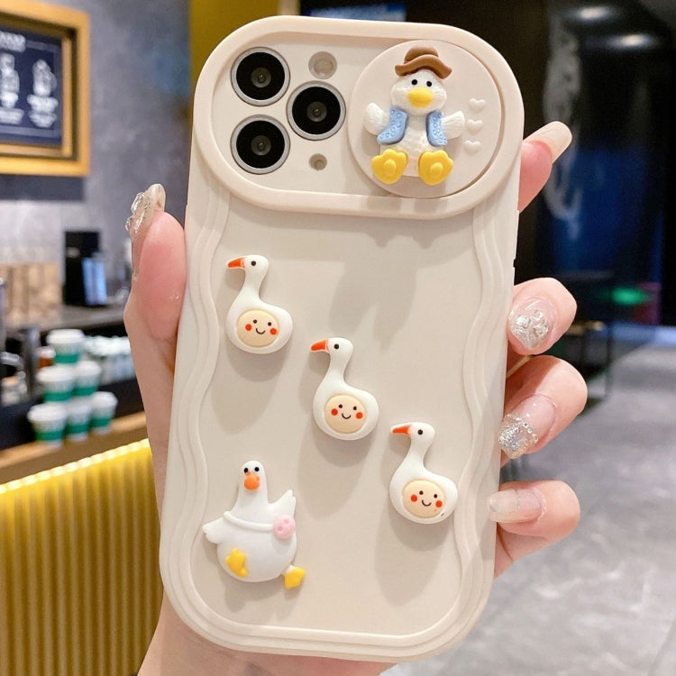 Creative 3D Duck Design Sliding Window Full Coverage Phone Case, For iPhone 12 Pro Max, For iPhone 12 Pro, For iPhone 11 Pro Max, For iPhone 11