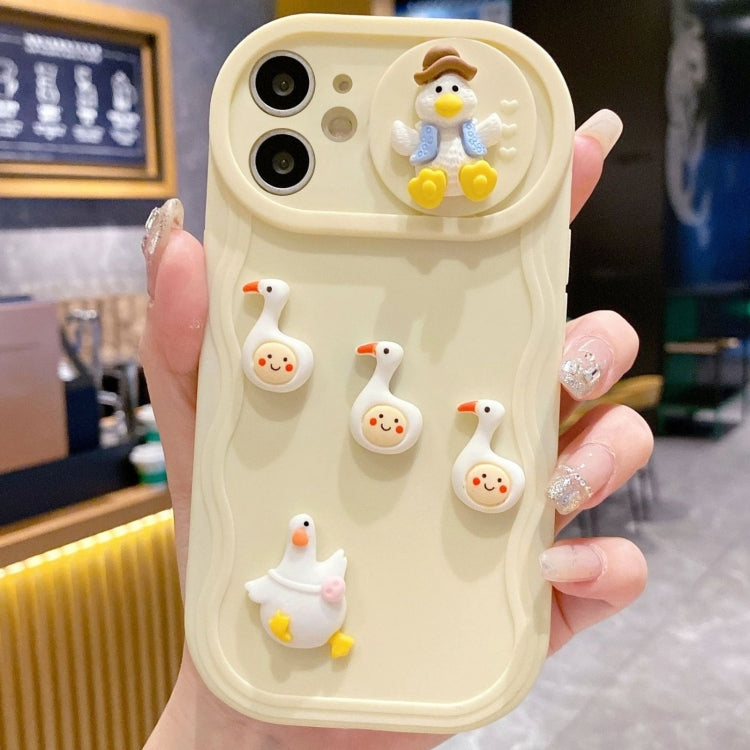 Creative 3D Duck Design Sliding Window Full Coverage Phone Case, For iPhone 13 Pro Max, For iPhone 13 Pro, For iPhone 13, For iPhone 12