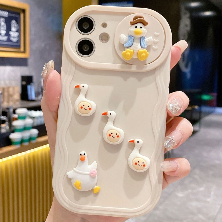 Creative 3D Duck Design Sliding Window Full Coverage Phone Case, For iPhone 13 Pro Max, For iPhone 13 Pro, For iPhone 13, For iPhone 12