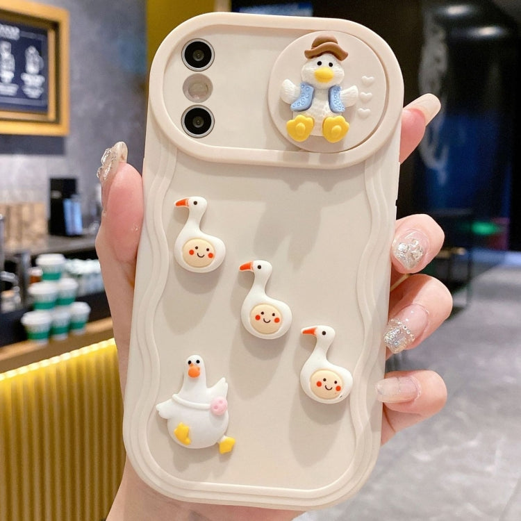 Creative 3D Duck Design Sliding Window Full Coverage Phone Case, For iPhone X / XS, For iPhone XR, For iPhone XS Max