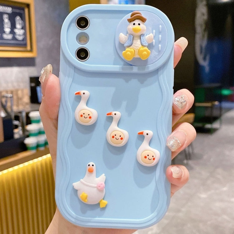 Creative 3D Duck Design Sliding Window Full Coverage Phone Case, For iPhone X / XS, For iPhone XR, For iPhone XS Max