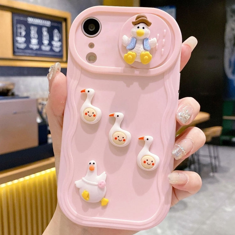 Creative 3D Duck Design Sliding Window Full Coverage Phone Case, For iPhone X / XS, For iPhone XR, For iPhone XS Max