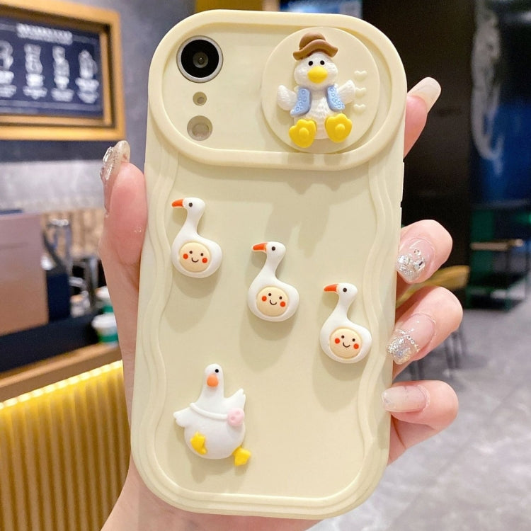 Creative 3D Duck Design Sliding Window Full Coverage Phone Case, For iPhone X / XS, For iPhone XR, For iPhone XS Max