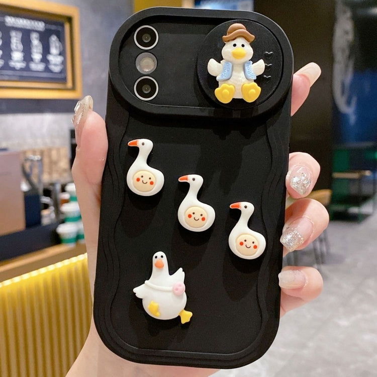 Creative 3D Duck Design Sliding Window Full Coverage Phone Case, For iPhone X / XS, For iPhone XR, For iPhone XS Max