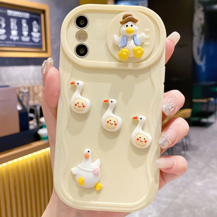 Creative 3D Duck Design Sliding Window Full Coverage Phone Case, For iPhone X / XS, For iPhone XR, For iPhone XS Max