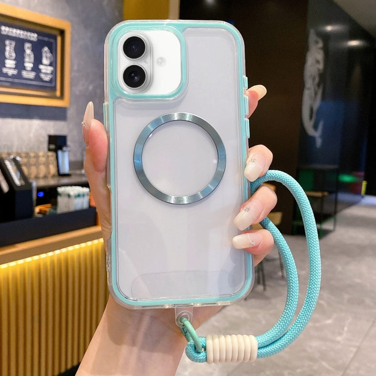 Airbag 3 in 1 CD Texture MagSafe Phone Case with Strap, For iPhone 16 Pro, For iPhone 16 Plus, For iPhone 16