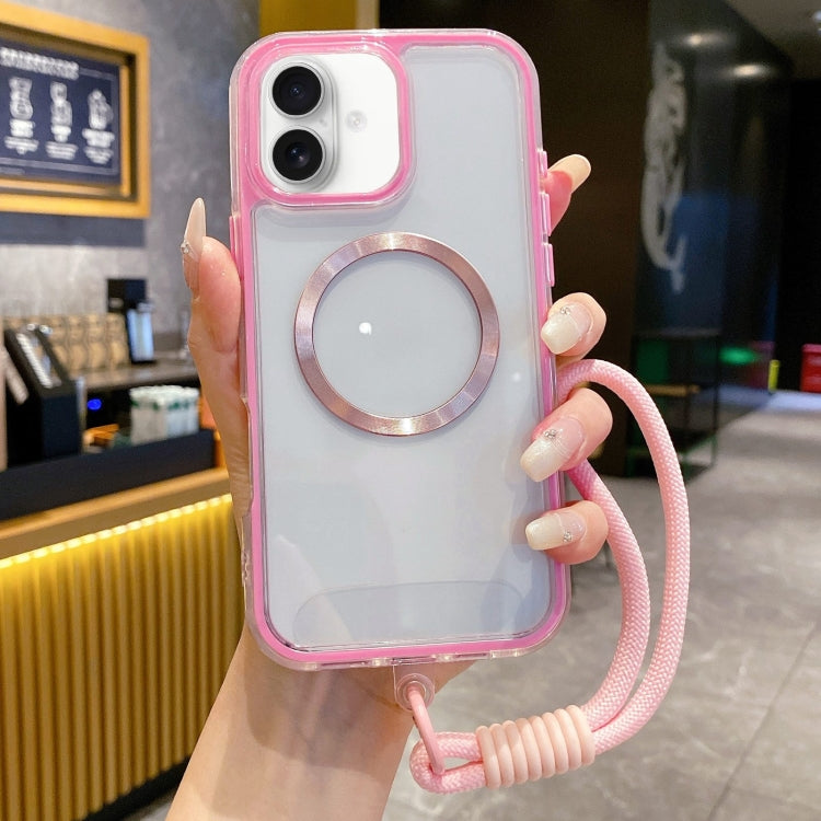 Airbag 3 in 1 CD Texture MagSafe Phone Case with Strap, For iPhone 16 Pro, For iPhone 16 Plus, For iPhone 16