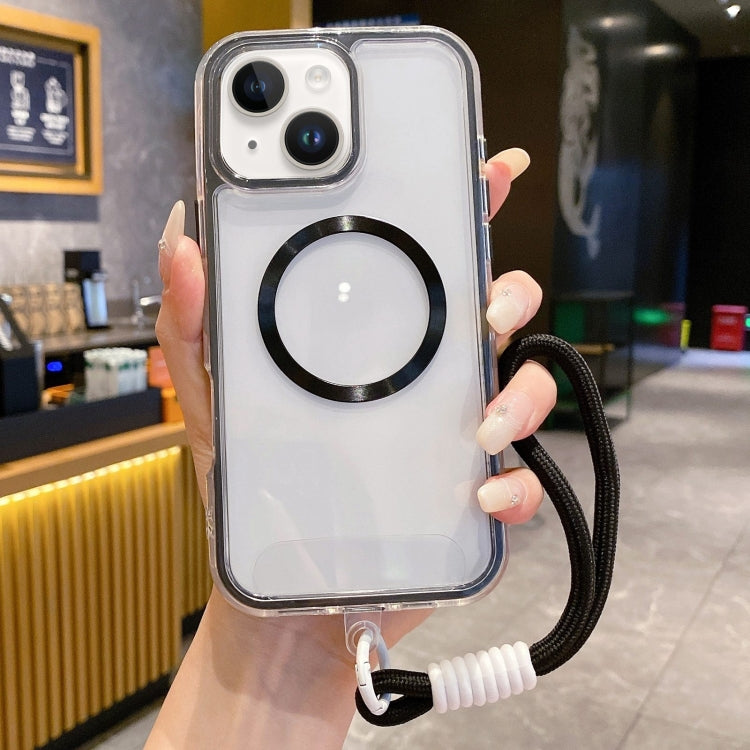 Airbag 3 in 1 CD Texture MagSafe Phone Case with Strap, For iPhone 14, For iPhone 14 Pro, For iPhone 14 Pro Max