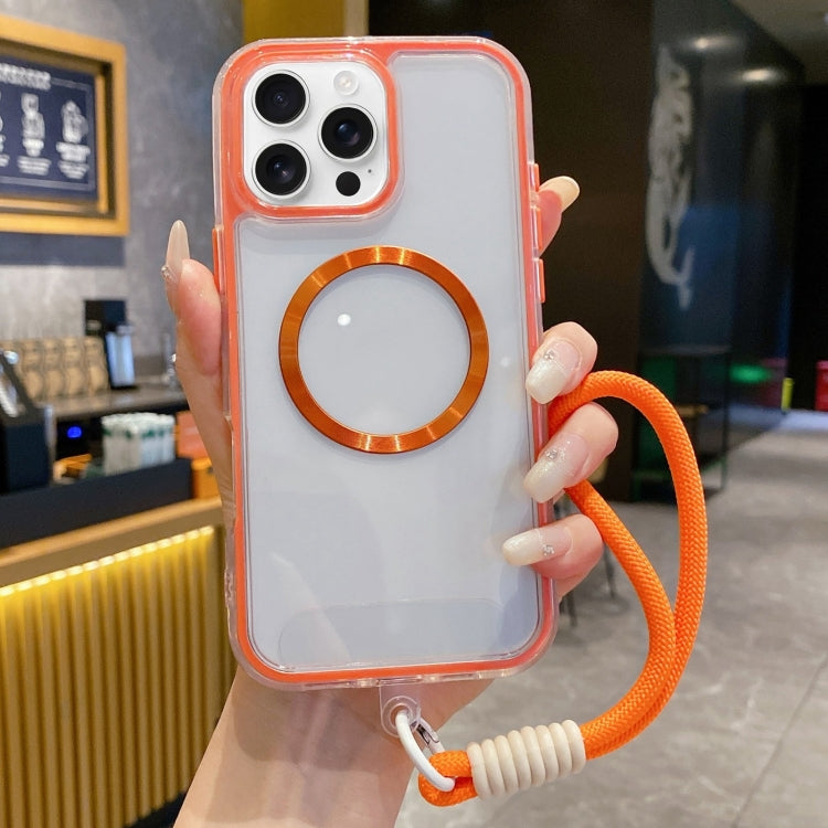 Airbag 3 in 1 CD Texture MagSafe Phone Case with Strap, For iPhone 14, For iPhone 14 Pro, For iPhone 14 Pro Max