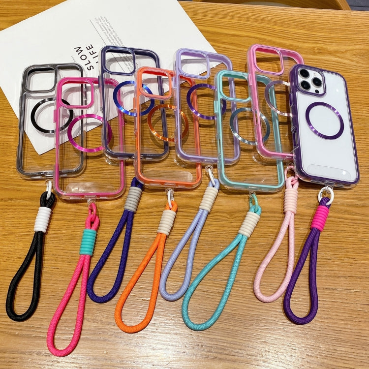 Airbag 3 in 1 CD Texture MagSafe Phone Case with Strap, For iPhone 14, For iPhone 14 Pro, For iPhone 14 Pro Max