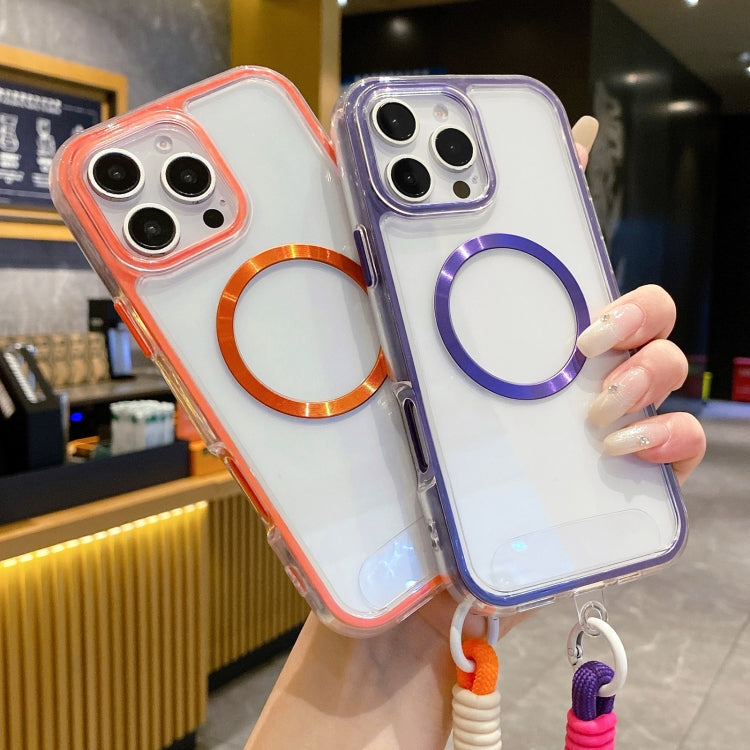 Airbag 3 in 1 CD Texture MagSafe Phone Case with Strap, For iPhone 14, For iPhone 14 Pro, For iPhone 14 Pro Max