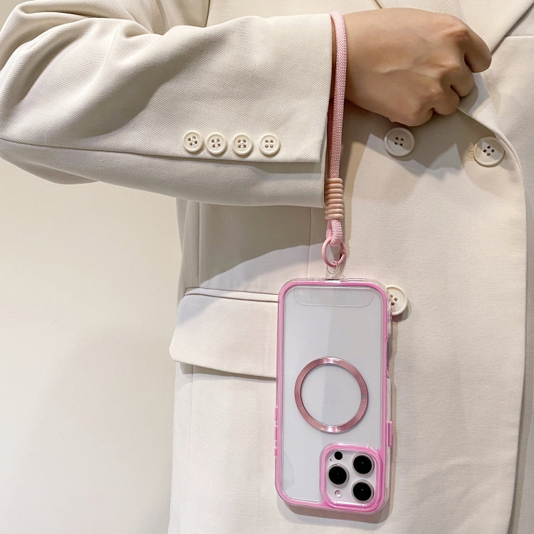 Airbag 3 in 1 CD Texture MagSafe Phone Case with Strap, For iPhone 14, For iPhone 14 Pro, For iPhone 14 Pro Max