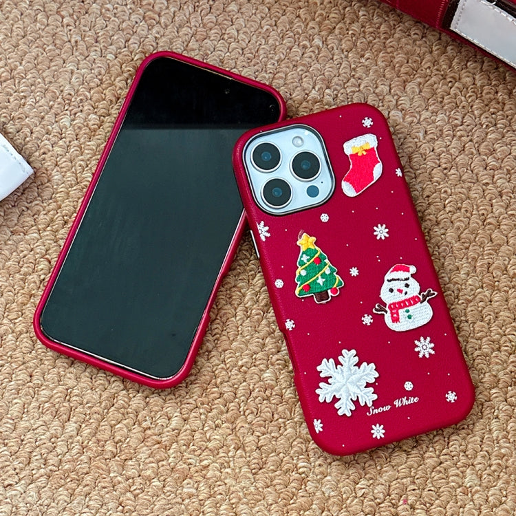 Christmas Series Frosted PC Hybrid TPU Leather Phone Case, For iPhone 13 Pro Max, For iPhone 13 Pro, For iPhone 13, For iPhone 12, For iPhone 12 Pro Max, For iPhone 12 Pro, For iPhone 11 Pro Max, For iPhone 11