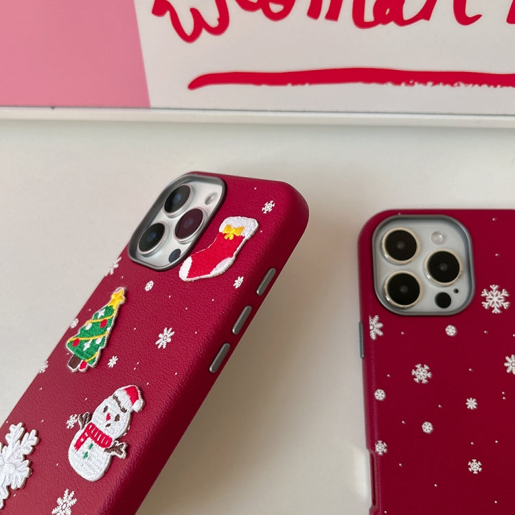 Christmas Series Frosted PC Hybrid TPU Leather Phone Case, For iPhone 13 Pro Max, For iPhone 13 Pro, For iPhone 13, For iPhone 12, For iPhone 12 Pro Max, For iPhone 12 Pro, For iPhone 11 Pro Max, For iPhone 11