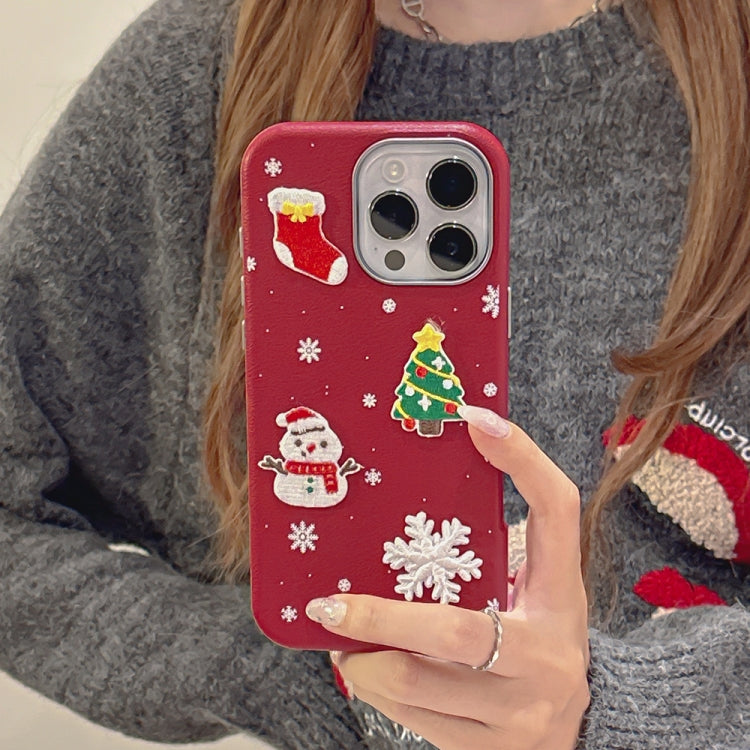 Christmas Series Frosted PC Hybrid TPU Leather Phone Case, For iPhone 13 Pro Max, For iPhone 13 Pro, For iPhone 13, For iPhone 12, For iPhone 12 Pro Max, For iPhone 12 Pro, For iPhone 11 Pro Max, For iPhone 11