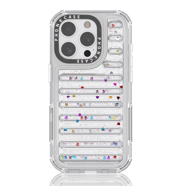 Capsule Glitter TPU Hybrid PC Airbag Phone Case, For iPhone 15 Pro Max, For iPhone 15 Pro, For iPhone 15 Plus / 14 Plus, For iPhone 15