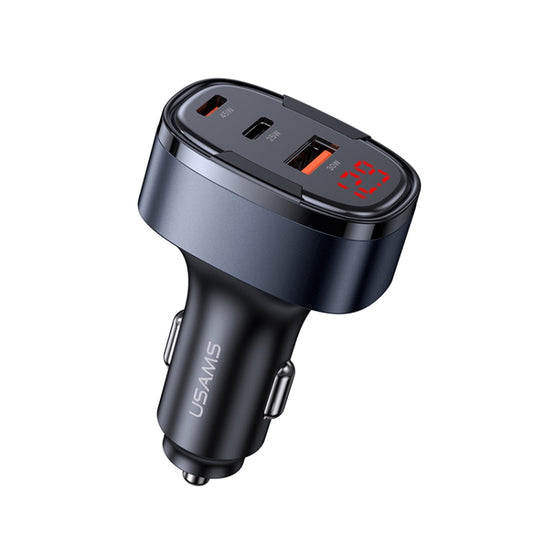 USAMS CC257 C42 100W USB, Type-C, 8 Pin Three Ports Car Fast Charger, CC257 C42