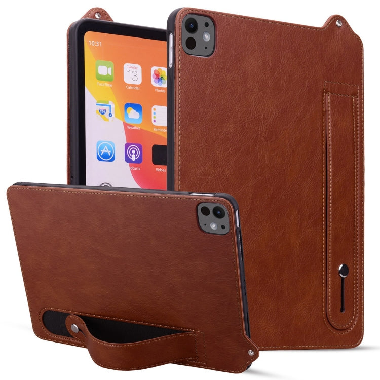 TPU Leather Back Tablet Case with Wristband, For iPad mini 6 / mini 2024, For iPad Pro 13 2024, For iPad Air 13 2024 / Pro 12.9 2022, For iPad Air 11 2024 / Pro 11 2022, For iPad Pro 11 2024, For iPad 10th Gen 10.9 2022