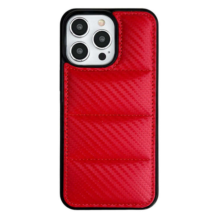 Carbon Fiber Texture Down Jacket Phone Case, For iPhone 14, For iPhone 14 Pro, For iPhone 14 Pro Max, For iPhone 13 Pro Max, For iPhone 13 Pro, For iPhone 13