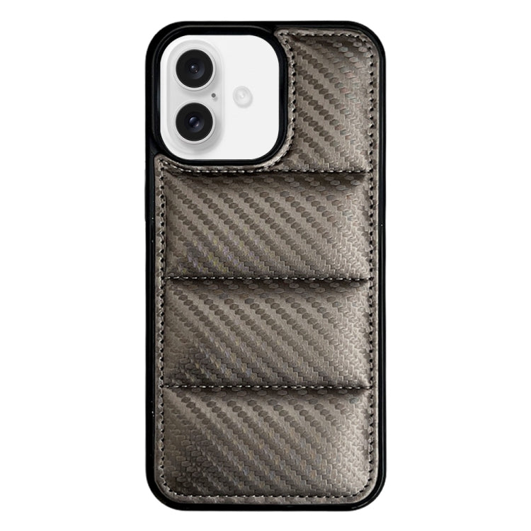 Carbon Fiber Texture Down Jacket Phone Case, For iPhone 16 Pro Max, For iPhone 16 Pro, For iPhone 16, For iPhone 15 Pro Max, For iPhone 15 Pro, For iPhone 15