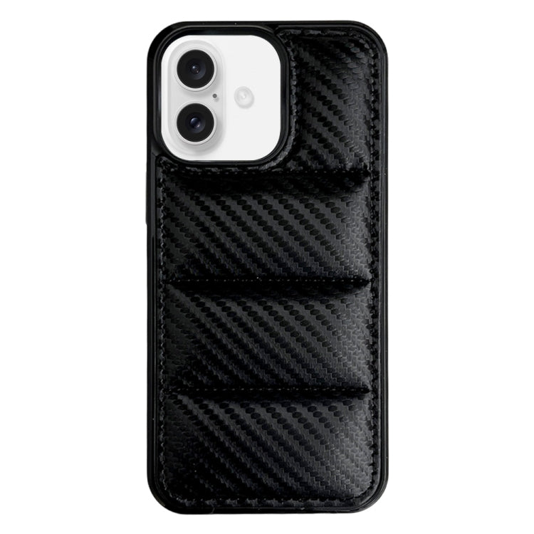 Carbon Fiber Texture Down Jacket Phone Case, For iPhone 16 Pro Max, For iPhone 16 Pro, For iPhone 16, For iPhone 15 Pro Max, For iPhone 15 Pro, For iPhone 15
