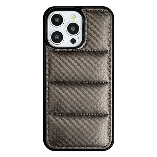 Carbon Fiber Texture Down Jacket Phone Case, For iPhone 16 Pro Max, For iPhone 16 Pro, For iPhone 16, For iPhone 15 Pro Max, For iPhone 15 Pro, For iPhone 15