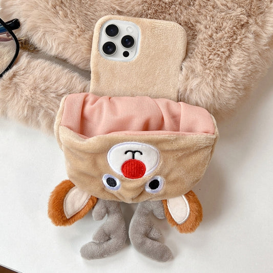 Reindeer Hat Plush Full Coverage Phone Case, For iPhone 16 Pro Max, For iPhone 16 Pro, For iPhone 16 Plus, For iPhone 16, For iPhone 15 Pro Max, For iPhone 15 Pro, For iPhone 15 Plus, For iPhone 15, For iPhone 14 Plus, For iPhone 14, For iPhone 14 Pro�...