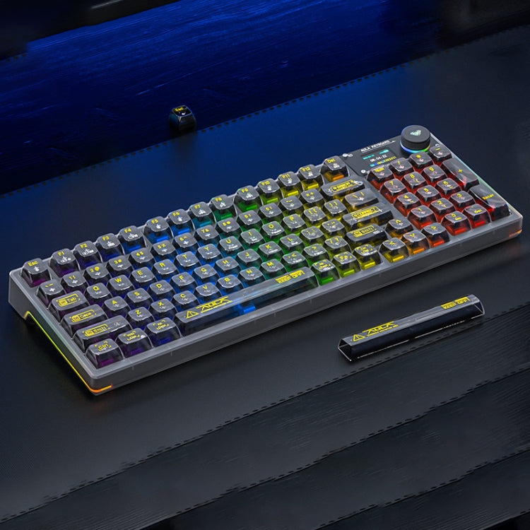 AULA F98 Pro 99 Keys Wired/2.4G/Bluetooth Three Model RGB Mechanical Keyboard, Ice Crystal Shaft, Ice Soul Shaft